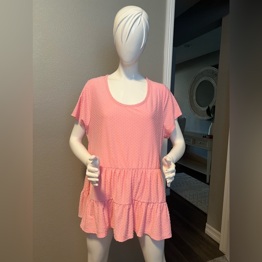 Lane Bryant Swing Cap-Sleeve Tiered Top - Clip Dot size 18/20